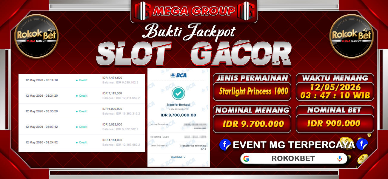 Bukti JP situs Rokokbet hari Selasa, 12 Mei 2026