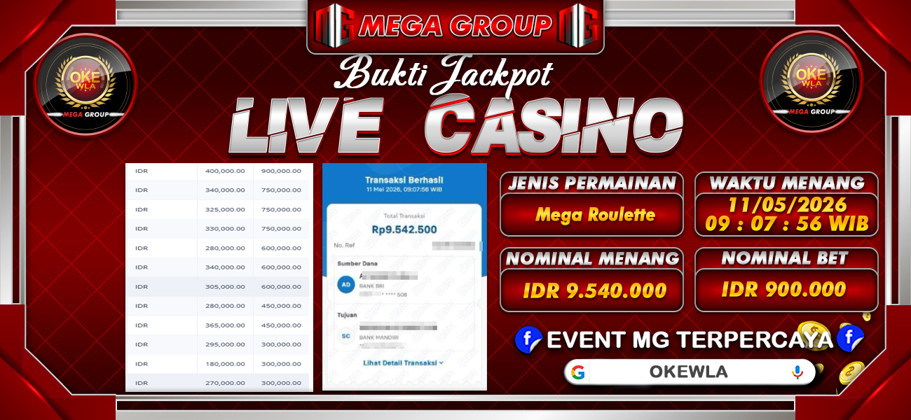 Bukti JP situs Okewla hari Senin, 11 Mei 2026