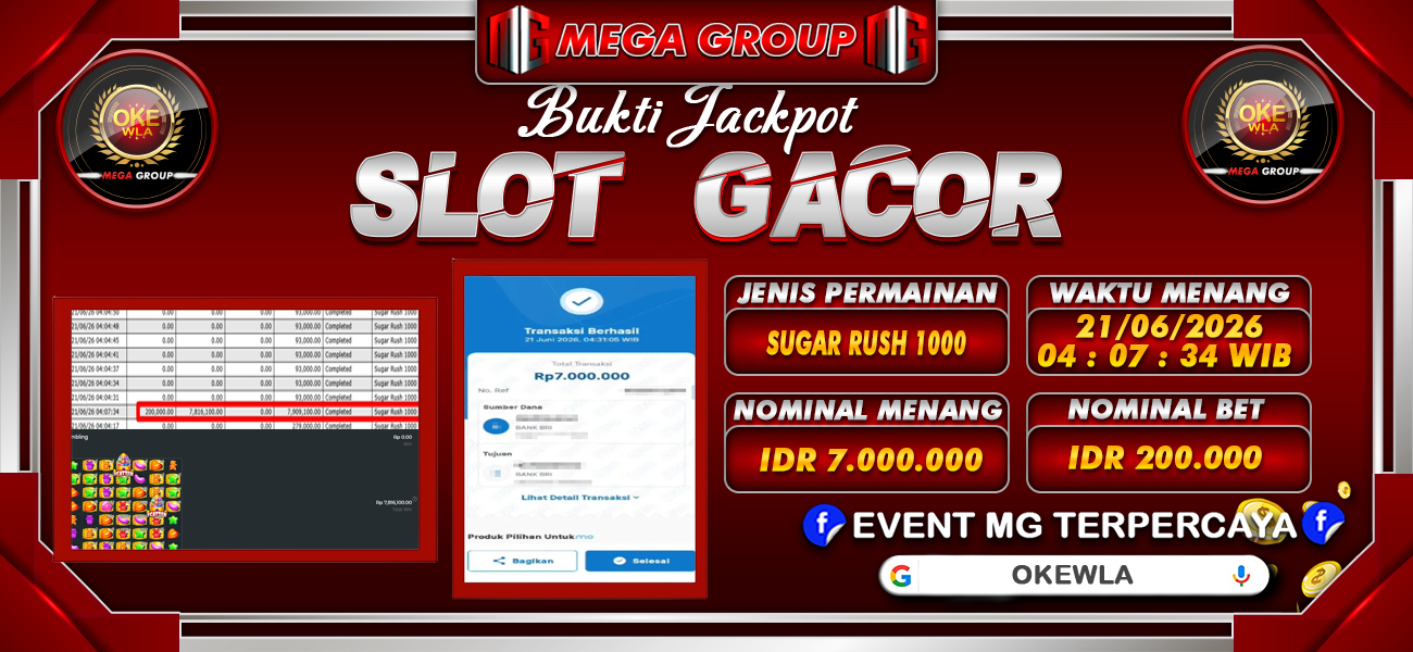 Bukti JP situs Okewla hari Minggu, 21 Juni 2026