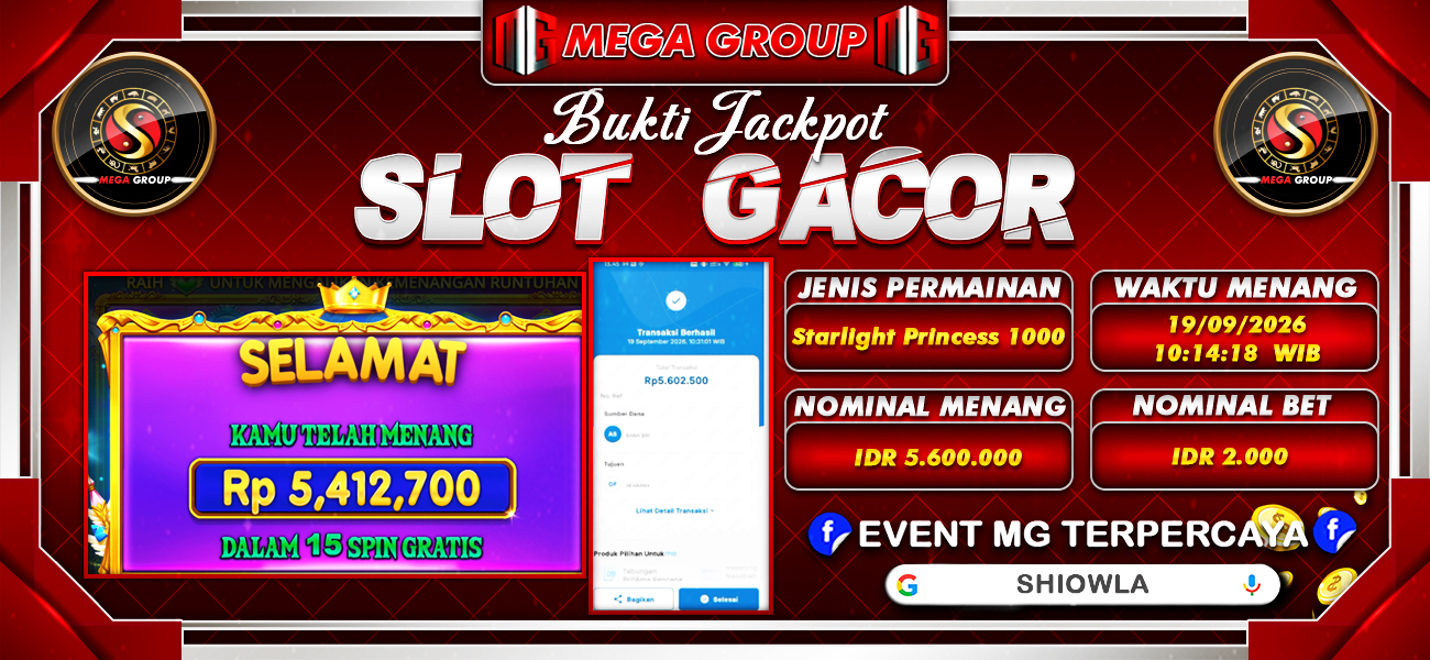 Bukti JP situs Shiowla hari Sabtu, 19 September 2026