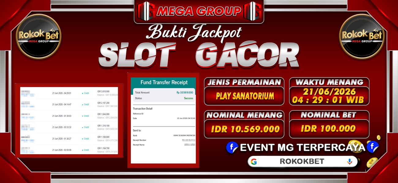 Bukti JP situs Rokokbet hari Minggu, 21 Juni 2026