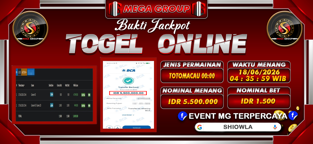 Bukti JP situs Shiowla hari Jumat, 19 Juni 2026