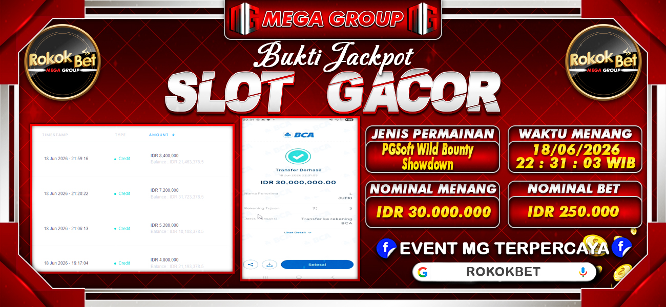 Bukti JP situs Rokokbet hari Jumat, 19 Juni 2026
