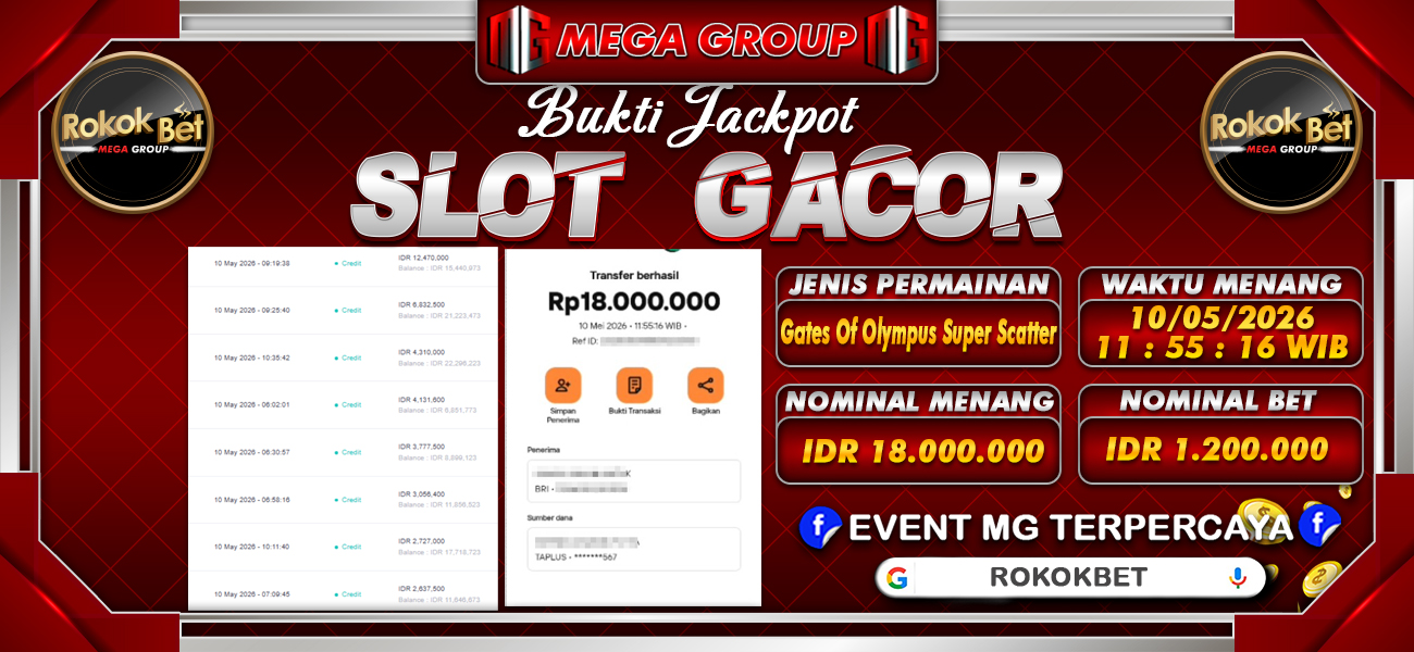 Bukti JP situs Rokokbet hari Senin, 11 Mei 2026
