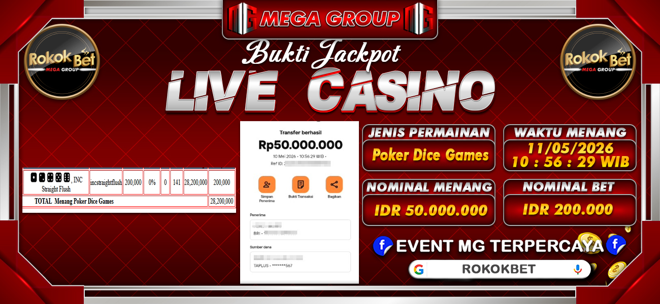 Bukti JP situs Rokokbet hari Senin, 11 Mei 2026