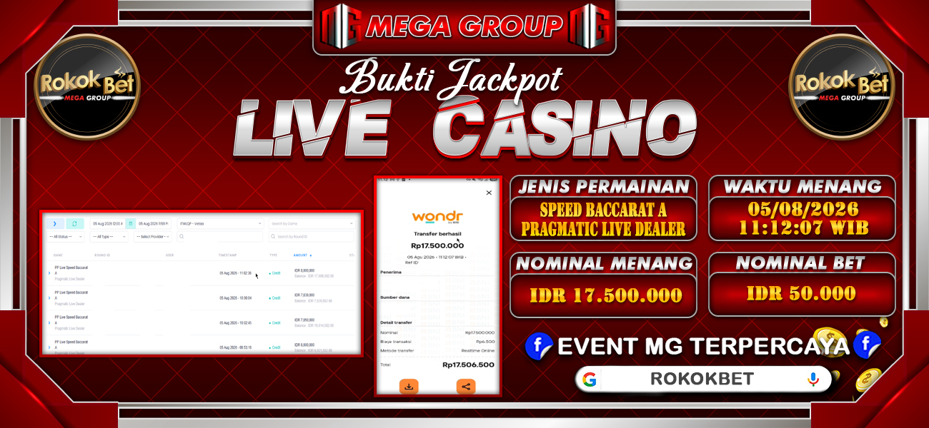Bukti JP situs Rokokbet hari Rabu, 05 Agustus 2026