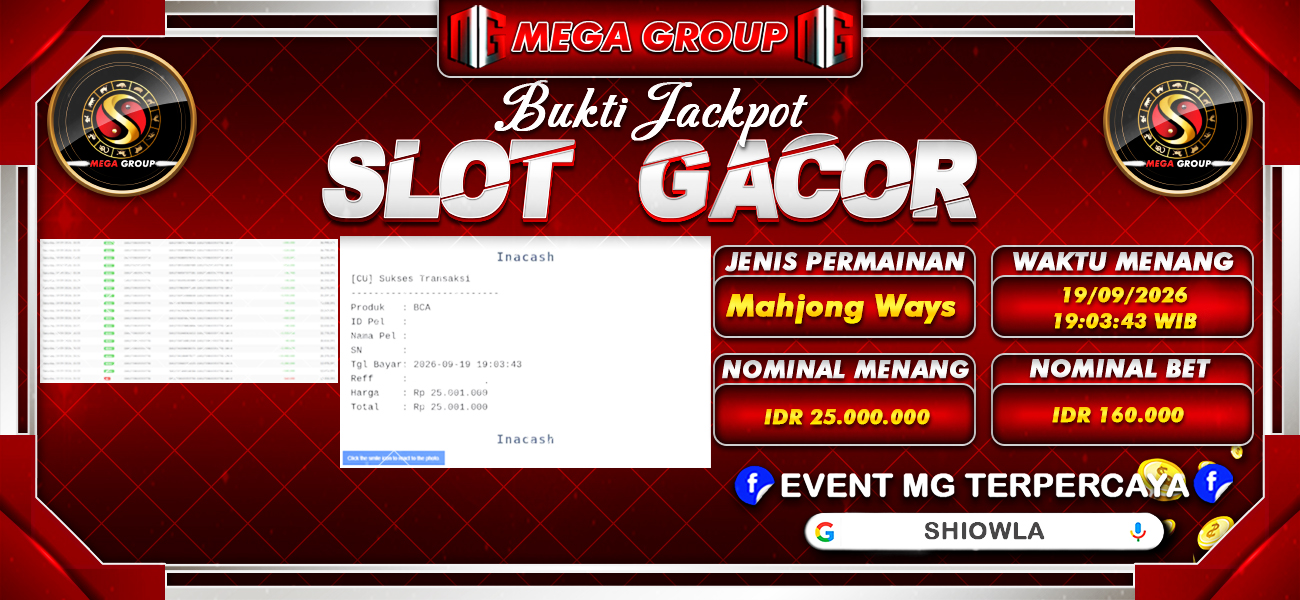 Bukti JP situs Shiowla hari Sabtu, 19 September 2026