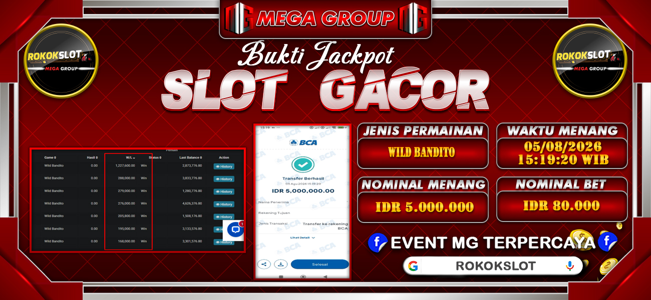 Bukti JP situs Rokokslot hari Rabu, 05 Agustus 2026