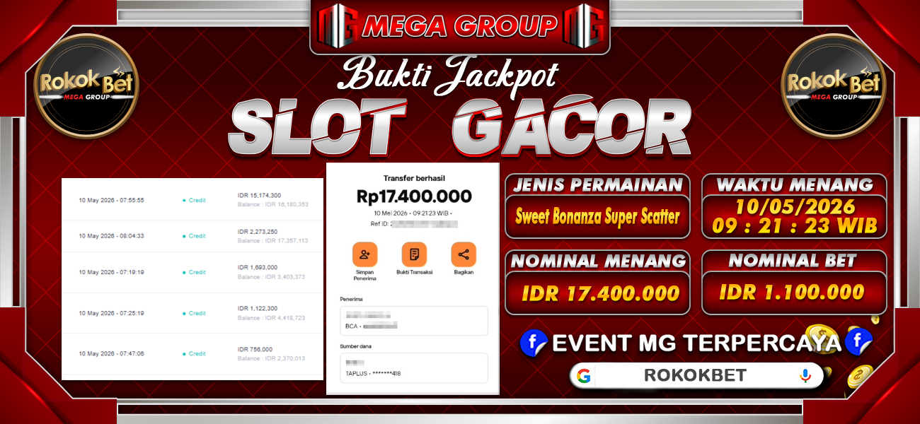 Bukti JP situs Rokokbet hari Senin, 11 Mei 2026